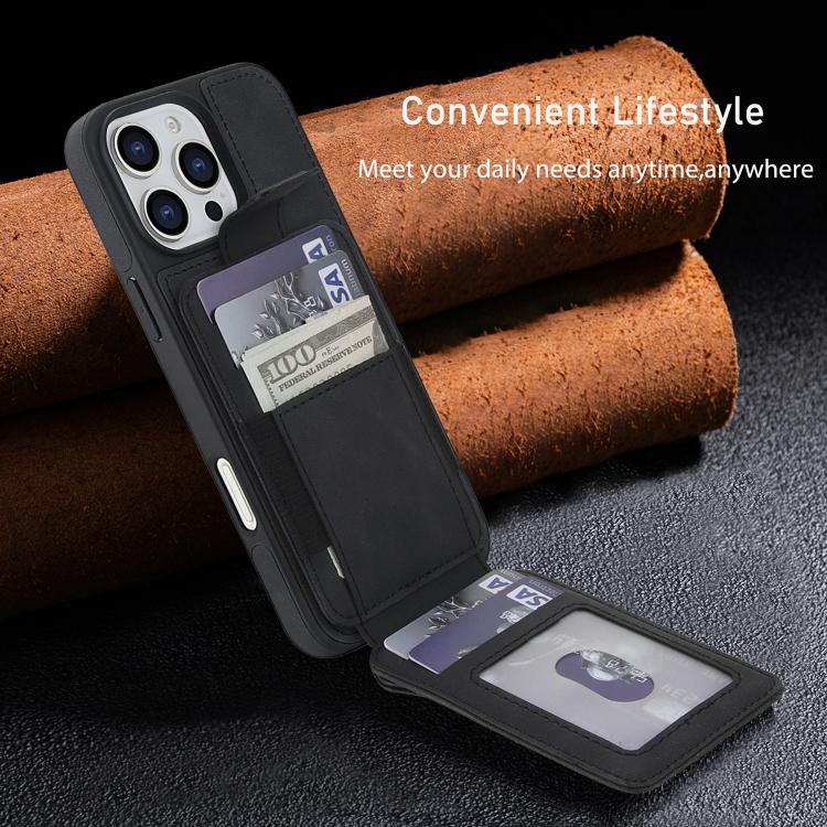 Custodia per telefono magnetica RFID con porta carte staccabile in similpelle stile retrò, design retrò, con protezione RFID., For iPhone 16 Pro Max, For iPhone 16 Pro
