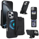Custodia per telefono magnetica RFID con porta carte staccabile in similpelle stile retrò, design retrò, con protezione RFID., For iPhone 16 Pro Max, For iPhone 16 Pro