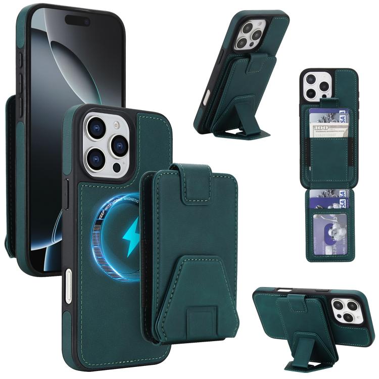 Custodia per telefono magnetica RFID con porta carte staccabile in similpelle stile retrò, design retrò, con protezione RFID., For iPhone 16 Pro Max, For iPhone 16 Pro
