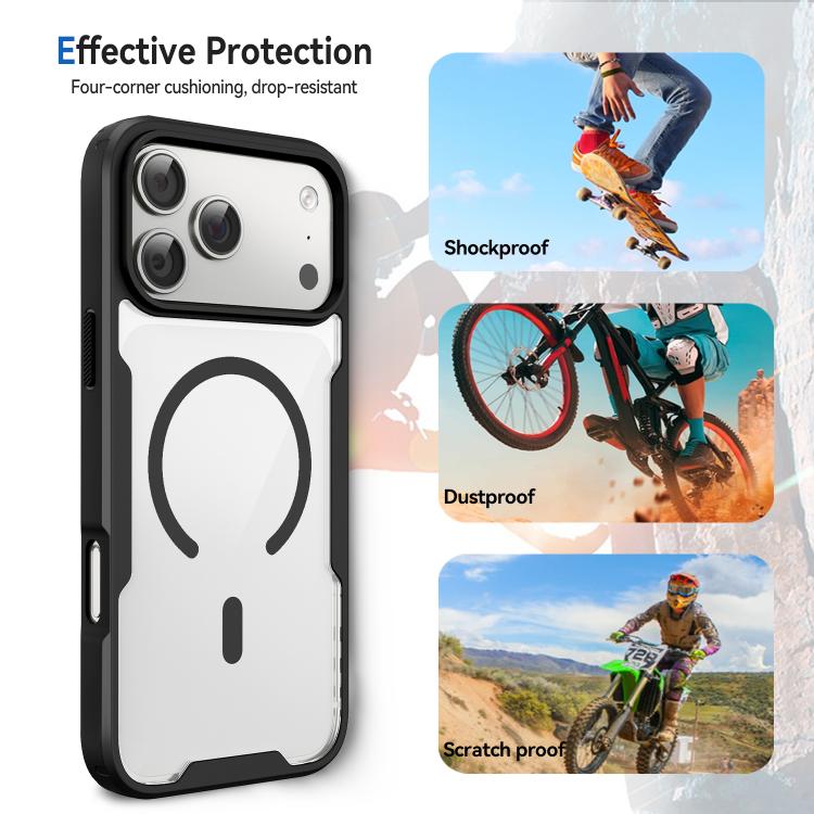 Custodia magnetica antiurto con airbag in acrilico + TPU della serie Fighter, For iPhone 17 Pro Max, For iPhone 17 Pro, For iPhone 17, For iPhone 16 Pro Max, For iPhone 16 Pro