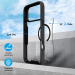 Custodia magnetica antiurto con airbag in acrilico + TPU della serie Fighter, For iPhone 17 Pro Max, For iPhone 17 Pro, For iPhone 17, For iPhone 16 Pro Max, For iPhone 16 Pro