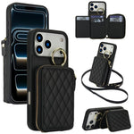 Portafoglio con cerniera, anello a rombo per tracolla, custodia per telefono con protezione RFID., For iPhone 17 Pro Max, For iPhone 17 Pro