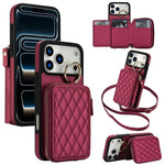 Portafoglio con cerniera, anello a rombo per tracolla, custodia per telefono con protezione RFID., For iPhone 17 Pro Max, For iPhone 17 Pro