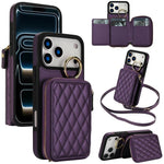 Portafoglio con cerniera, anello a rombo per tracolla, custodia per telefono con protezione RFID., For iPhone 17 Pro Max, For iPhone 17 Pro