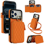 Portafoglio con cerniera, anello a rombo per tracolla, custodia per telefono con protezione RFID., For iPhone 17 Pro Max, For iPhone 17 Pro