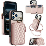 Portafoglio con cerniera, anello a rombo per tracolla, custodia per telefono con protezione RFID., For iPhone 17 Pro Max, For iPhone 17 Pro