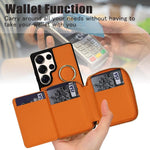 Portafoglio con cerniera, anello a rombo per tracolla, custodia per telefono con protezione RFID., For Galaxy S25 Ultra 5G
