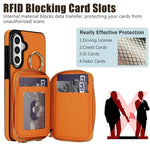 Portafoglio con cerniera, anello a rombo per tracolla, custodia per telefono con protezione RFID., For Galaxy A36 5G / A37 5G