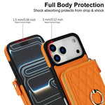 Portafoglio con cerniera, porta anelli romboidale, custodia per telefono con protezione RFID., For iPhone 17 Pro Max, For iPhone 17 Pro