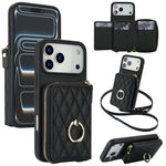 Portafoglio con cerniera, porta anelli romboidale, custodia per telefono con protezione RFID., For iPhone 17 Pro Max, For iPhone 17 Pro
