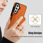 Portafoglio con cerniera, porta anelli romboidale, custodia per telefono con protezione RFID., For Galaxy A36 5G / A37 5G