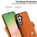 Portafoglio con cerniera, porta anelli romboidale, custodia per telefono con protezione RFID., For Galaxy A36 5G / A37 5G