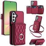 Portafoglio con cerniera, porta anelli romboidale, custodia per telefono con protezione RFID., For Galaxy A36 5G / A37 5G