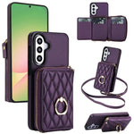 Portafoglio con cerniera, porta anelli romboidale, custodia per telefono con protezione RFID., For Galaxy A36 5G / A37 5G