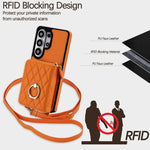 Portafoglio con cerniera, porta anelli romboidale, custodia per telefono con protezione RFID., For Galaxy S26 Ultra 5G, For Galaxy S25 Ultra 5G, For Galaxy S24 Ultra 5G