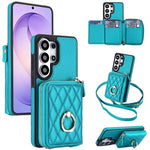 Portafoglio con cerniera, porta anelli romboidale, custodia per telefono con protezione RFID., For Galaxy S26 Ultra 5G, For Galaxy S25 Ultra 5G, For Galaxy S24 Ultra 5G