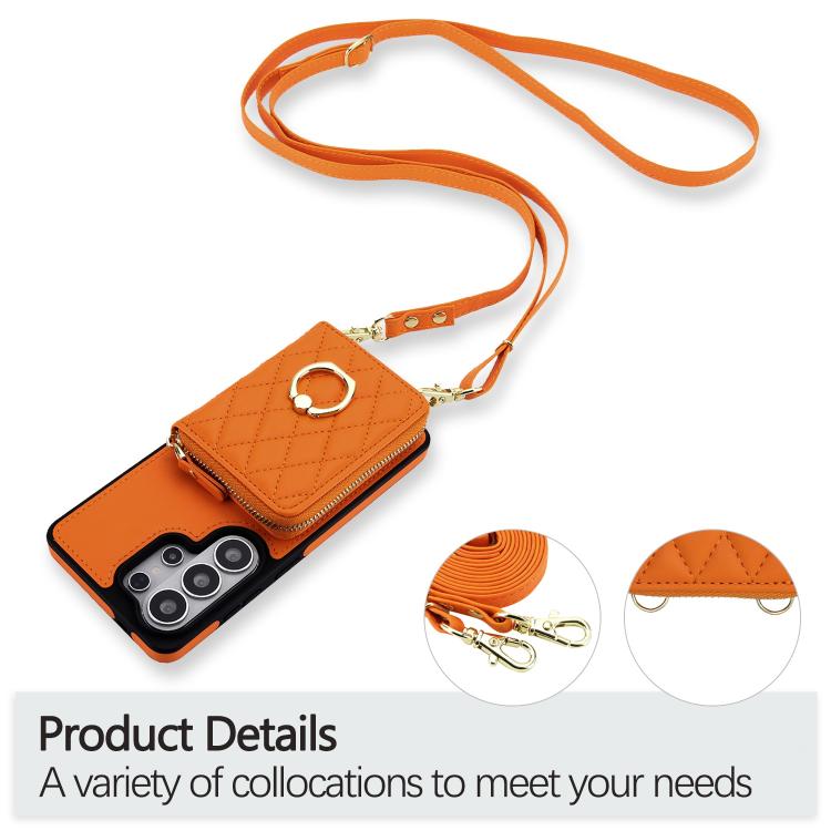 Portafoglio con cerniera, porta anelli romboidale, custodia per telefono con protezione RFID., For Galaxy S23 Ultra 5G, For Galaxy S22 Ultra 5G