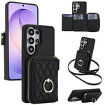 Portafoglio con cerniera, porta anelli romboidale, custodia per telefono con protezione RFID., For Galaxy S23 Ultra 5G, For Galaxy S22 Ultra 5G
