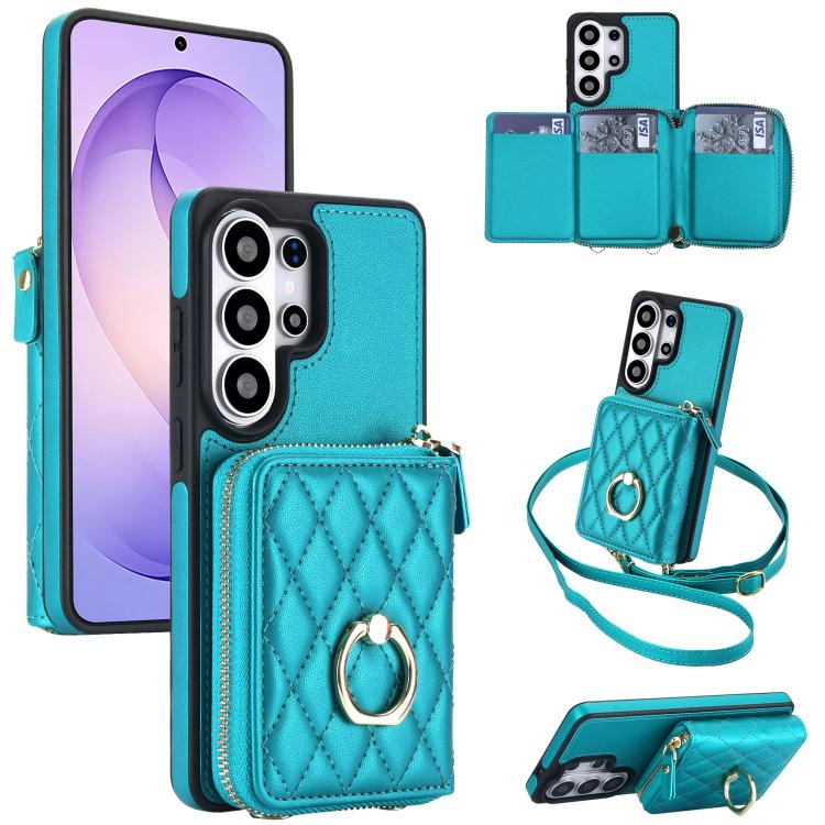 Portafoglio con cerniera, porta anelli romboidale, custodia per telefono con protezione RFID., For Galaxy S23 Ultra 5G, For Galaxy S22 Ultra 5G