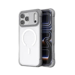 Custodia magnetica trasparente con airbag a quattro angoli effetto pelle, For iPhone 17 Pro Max, For iPhone 17 Pro