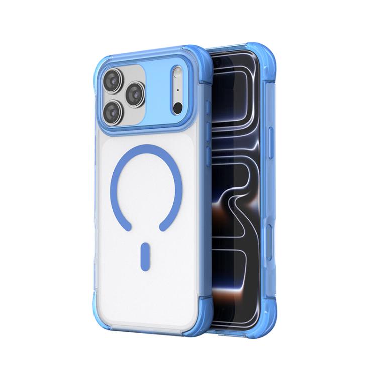 Custodia magnetica trasparente con airbag a quattro angoli effetto pelle, For iPhone 17 Pro Max, For iPhone 17 Pro