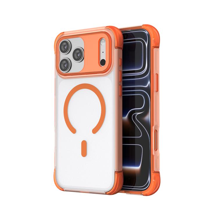 Custodia magnetica trasparente con airbag a quattro angoli effetto pelle, For iPhone 17 Pro Max, For iPhone 17 Pro