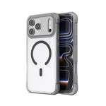 Custodia magnetica trasparente con airbag a quattro angoli effetto pelle, For iPhone 17 Pro Max, For iPhone 17 Pro