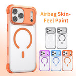 Custodia magnetica trasparente con airbag a quattro angoli effetto pelle, For iPhone 17 Pro Max, For iPhone 17 Pro