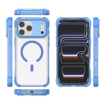 Custodia magnetica trasparente con airbag a quattro angoli effetto pelle, For iPhone 17 Pro Max, For iPhone 17 Pro