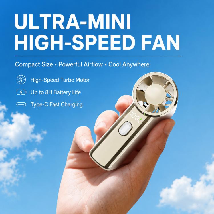 Mini ventilatore portatile F9 ad alta velocità con display digitale