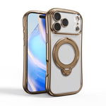 Custodia per telefono con supporto girevole a 360 gradi e placcatura magnetica., For iPhone 17 Pro Max, For iPhone 17 Pro, For iPhone 17