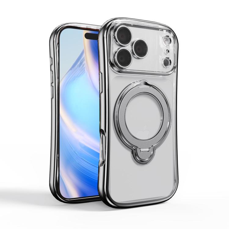 Custodia per telefono con supporto girevole a 360 gradi e placcatura magnetica., For iPhone 17 Pro Max, For iPhone 17 Pro, For iPhone 17