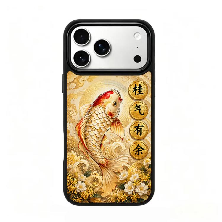 Custodia magnetica in silicone PC serie Gold Series per telefono, For iPhone 17 Pro Max