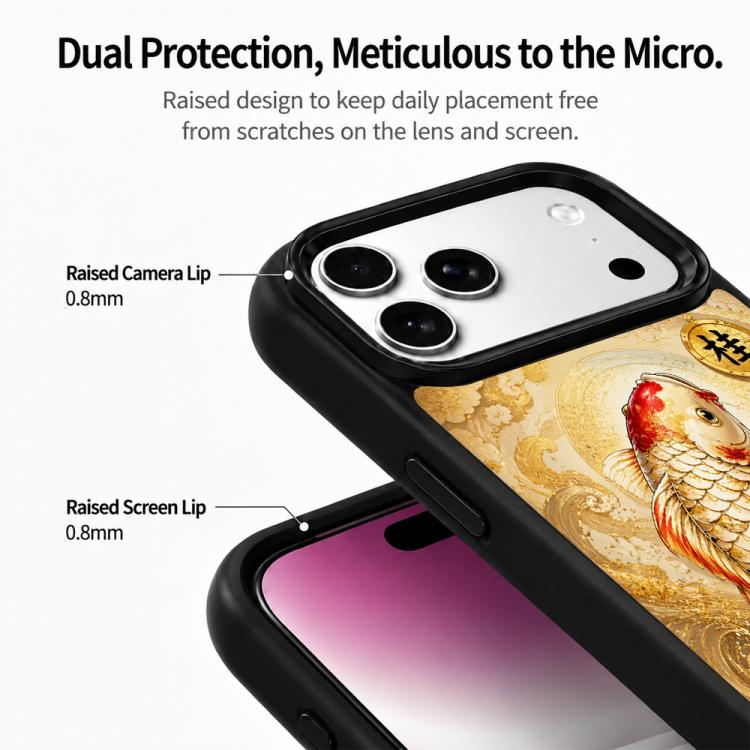 Custodia magnetica in silicone PC serie Gold Series per telefono, For iPhone 17 Pro