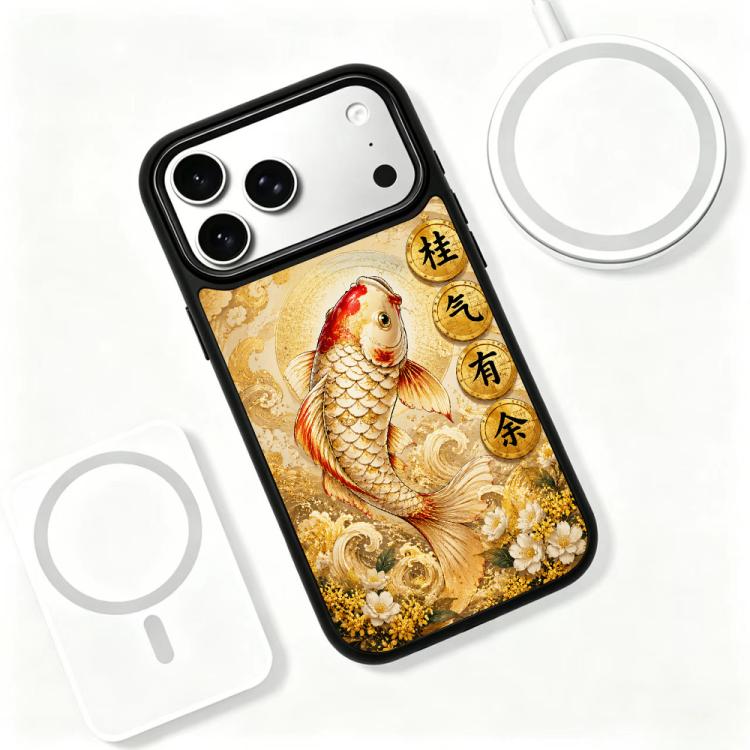 Custodia magnetica in silicone PC serie Gold Series per telefono, For iPhone 17 Pro