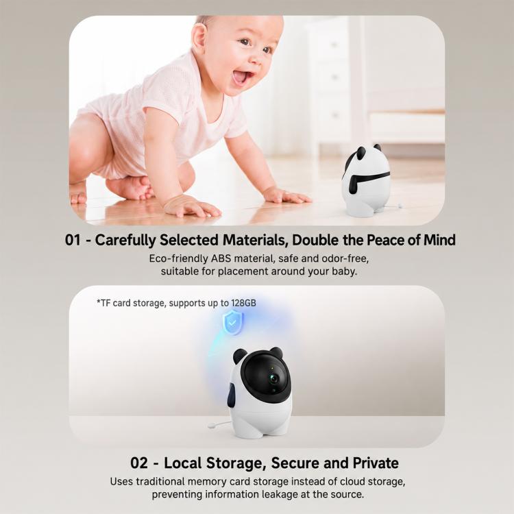C13 Telecamera di sorveglianza per neonati wireless Wi-Fi 2K 3MP, EU Plug