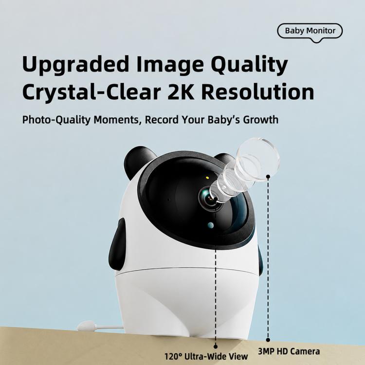 C13 Telecamera di sorveglianza per neonati wireless Wi-Fi 2K 3MP, EU Plug