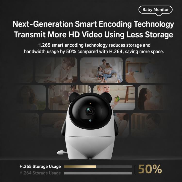 C13 Telecamera di sorveglianza per neonati wireless Wi-Fi 2K 3MP, EU Plug