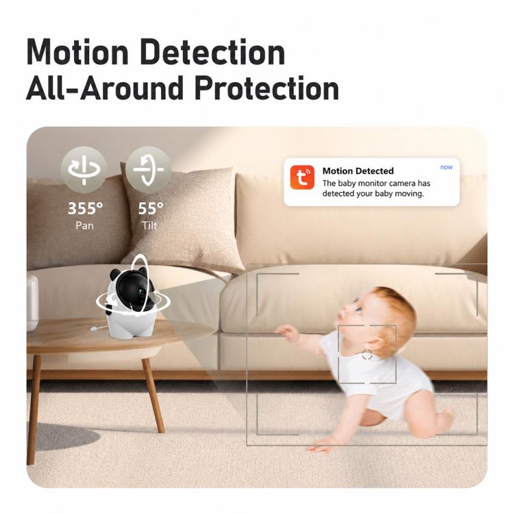 C13 Telecamera di sorveglianza per neonati wireless Wi-Fi 2K 3MP, EU Plug