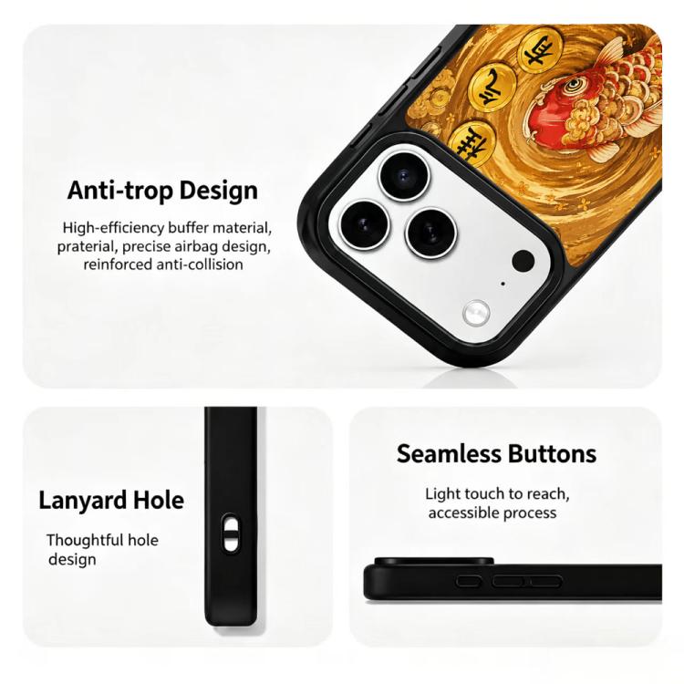 Custodia magnetica in silicone per telefono serie Earth Series, For iPhone 17 Pro Max