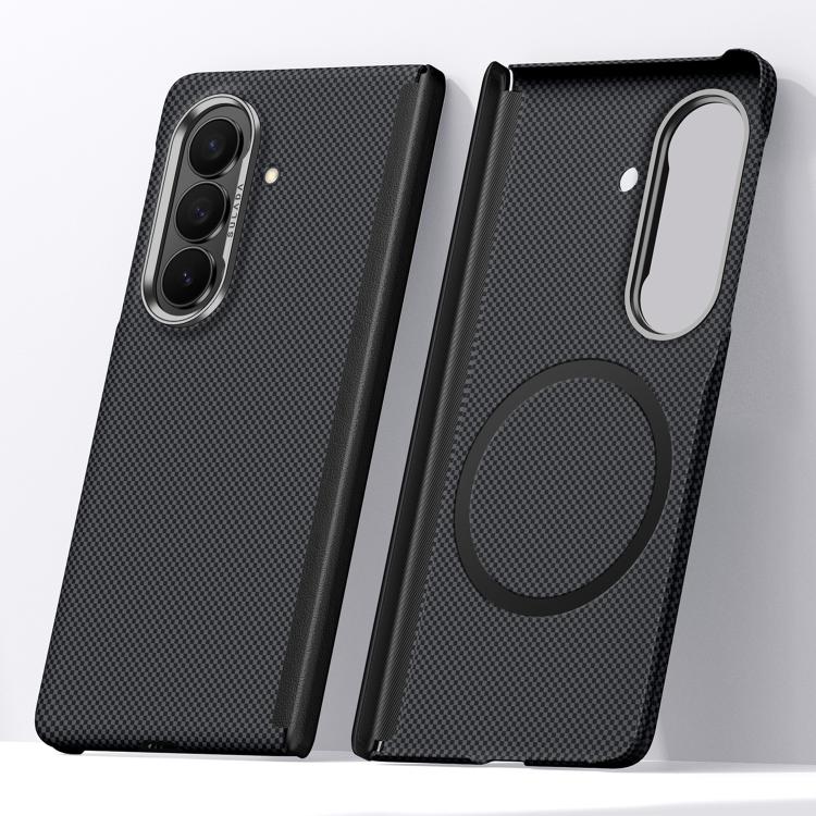 Custodia magnetica per telefono SULADA in Kevlar con motivo a griglia e texture effetto pelle., For Galaxy Z Fold8 5G, For Galaxy Z Fold8 Ultra 5G, For Galaxy Z Fold7 5G