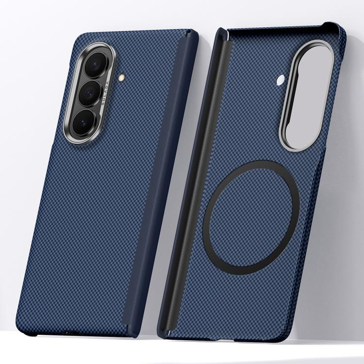 Custodia magnetica per telefono SULADA in Kevlar con motivo a griglia e texture effetto pelle., For Galaxy Z Fold8 5G, For Galaxy Z Fold8 Ultra 5G, For Galaxy Z Fold7 5G