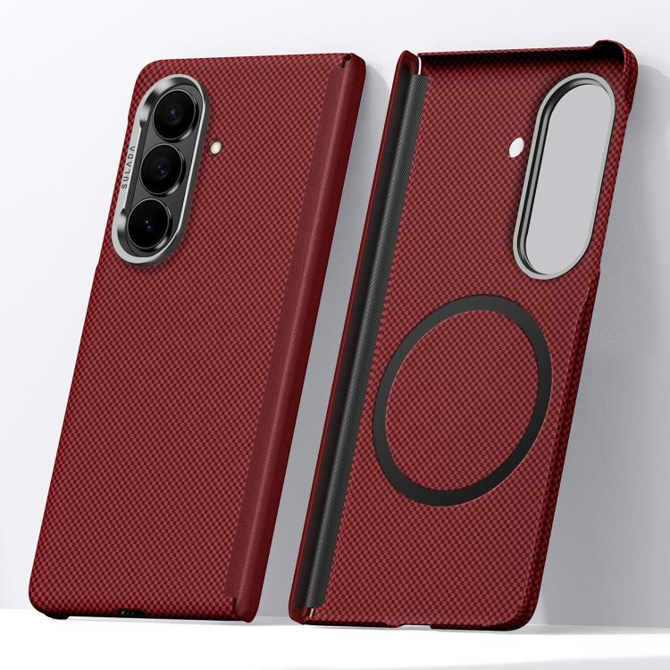 Custodia magnetica per telefono SULADA in Kevlar con motivo a griglia e texture effetto pelle., For Galaxy Z Fold8 5G, For Galaxy Z Fold8 Ultra 5G, For Galaxy Z Fold7 5G