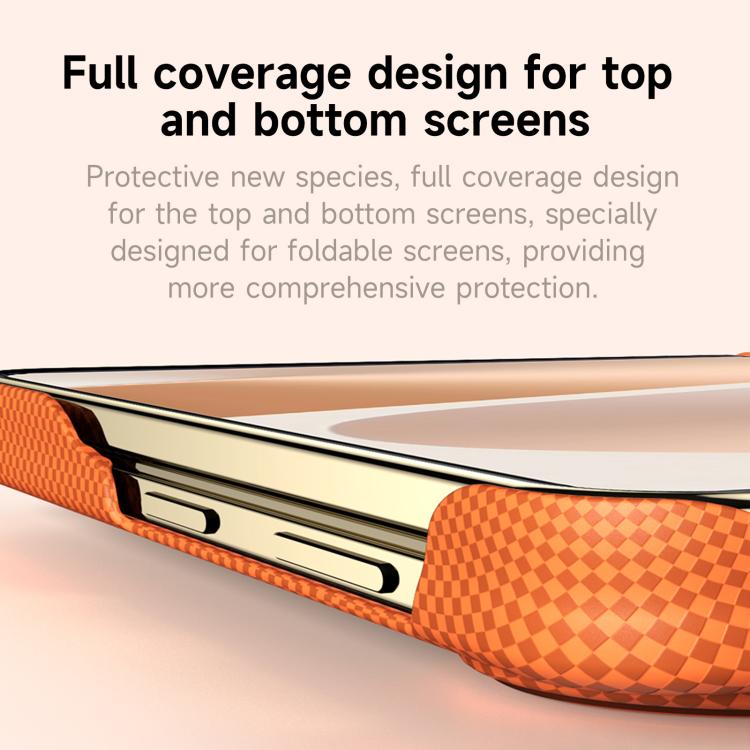 Custodia magnetica per telefono SULADA in Kevlar con motivo a griglia e texture effetto pelle., For Galaxy Z Fold8 5G, For Galaxy Z Fold8 Ultra 5G, For Galaxy Z Fold7 5G