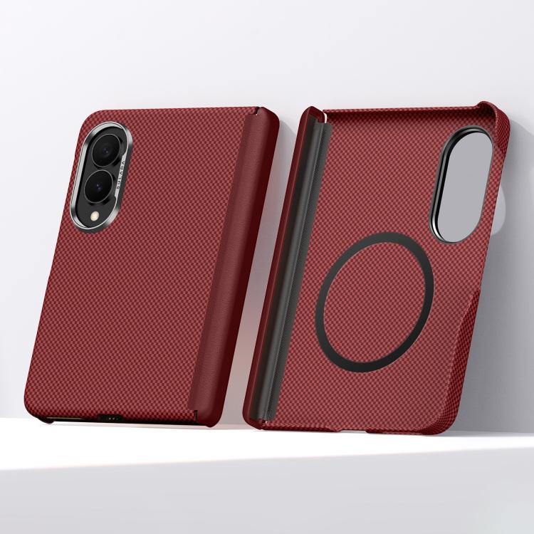 Custodia magnetica per telefono SULADA in Kevlar con motivo a griglia e texture effetto pelle., For Galaxy Z Fold8 5G, For Galaxy Z Fold8 Ultra 5G, For Galaxy Z Fold7 5G
