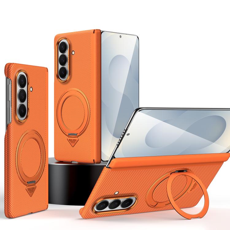 Custodia per telefono SULADA con griglia in Kevlar, piacevole al tatto e supporto magnetico girevole., For Galaxy Z Fold8 5G, For Galaxy Z Fold8 Ultra 5G, For Galaxy Z Fold7 5G