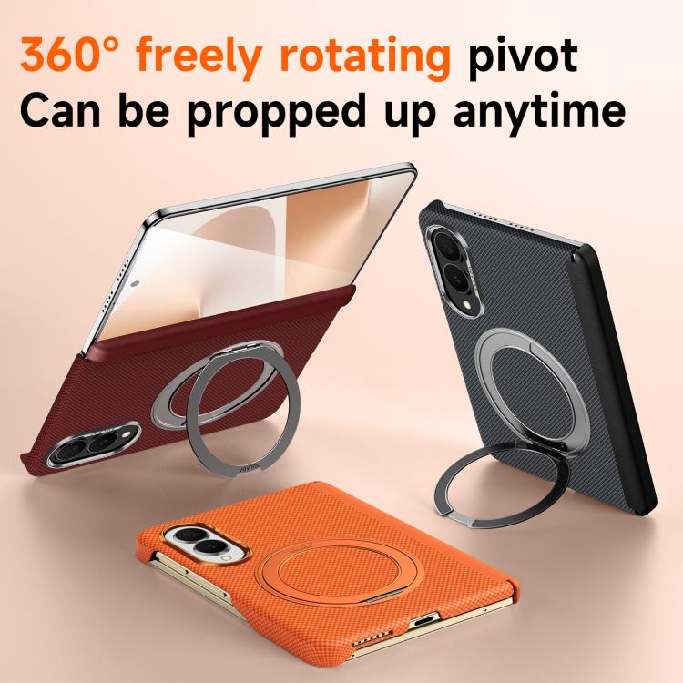 Custodia per telefono SULADA con griglia in Kevlar, piacevole al tatto e supporto magnetico girevole., For Galaxy Z Fold8 5G, For Galaxy Z Fold8 Ultra 5G, For Galaxy Z Fold7 5G