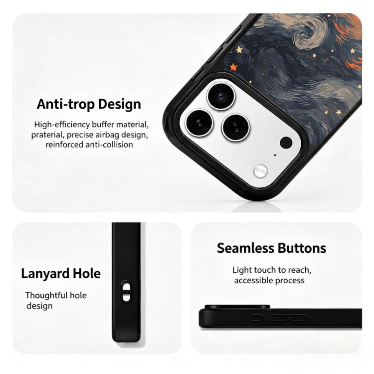 Custodia magnetica in silicone per telefono con stampa colorata, For iPhone 18 Pro Max / 17 Pro Max