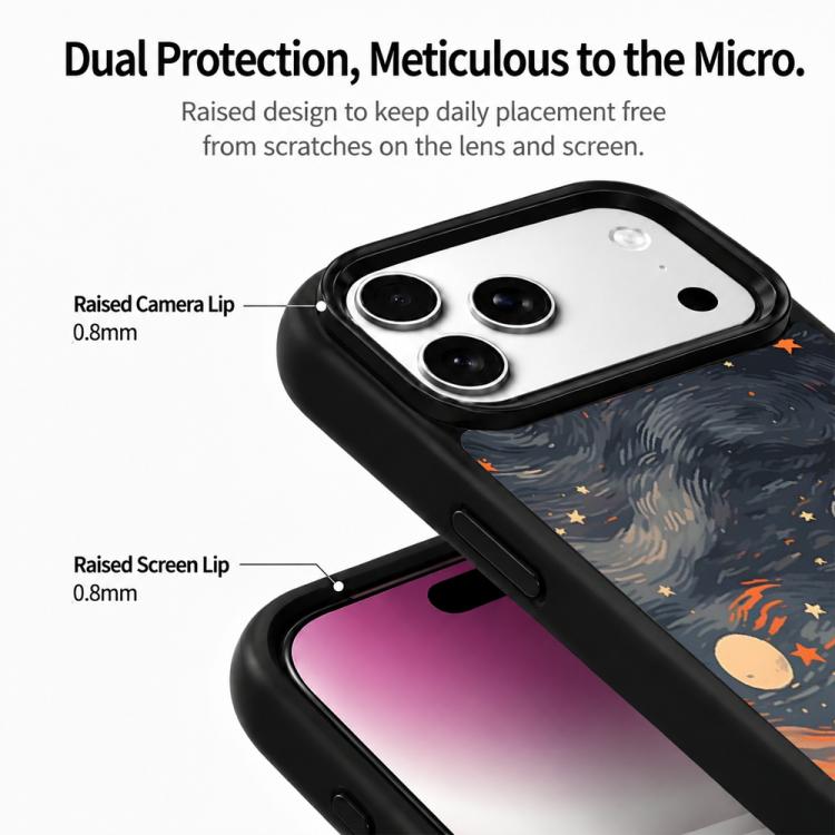 Custodia magnetica in silicone per telefono con stampa colorata, For iPhone 18 Pro Max / 17 Pro Max