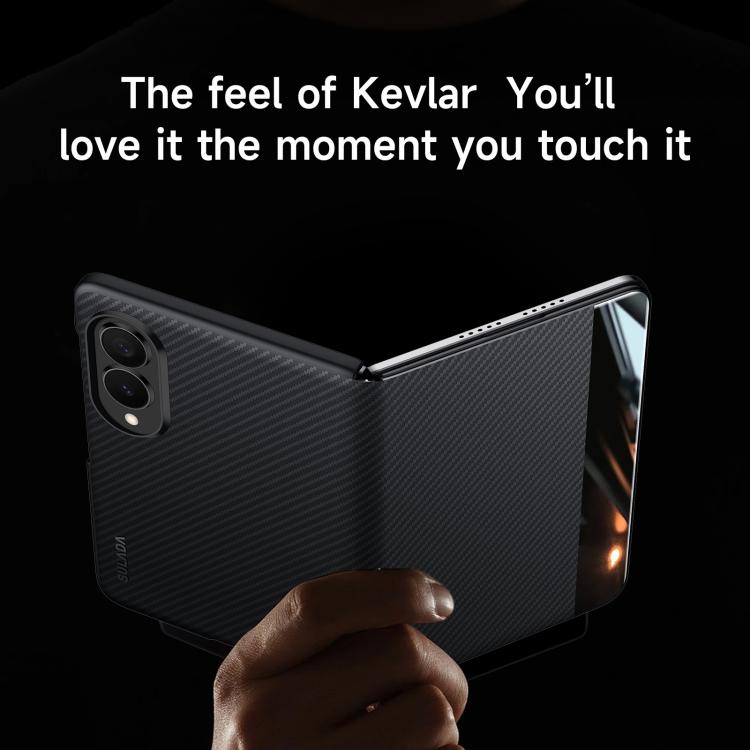 Custodia per telefono in pelle SULADA Kevlar 600D con texture e finestra, ideale per smartphone., For Galaxy Z Fold8 5G, For Galaxy Z Fold8 Ultra 5G